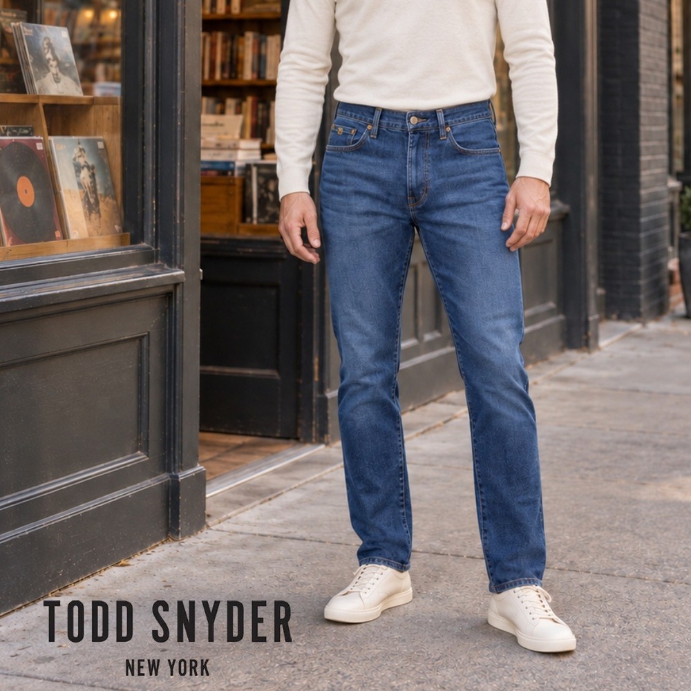 Todd Snyder, Slim Fit Jeans Blue Size 32x30 Stretch Denim Jeans 45-JE2710704-080